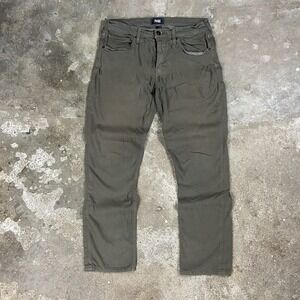 PAIGE Federal Jeans Men's Size 32 Olive Green Denim Straight Fit Casual Wear